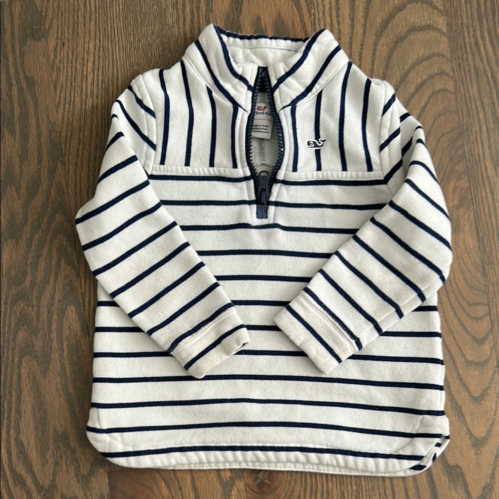 Vineyard Vines 2t Striped Navy and White Kids Pullover